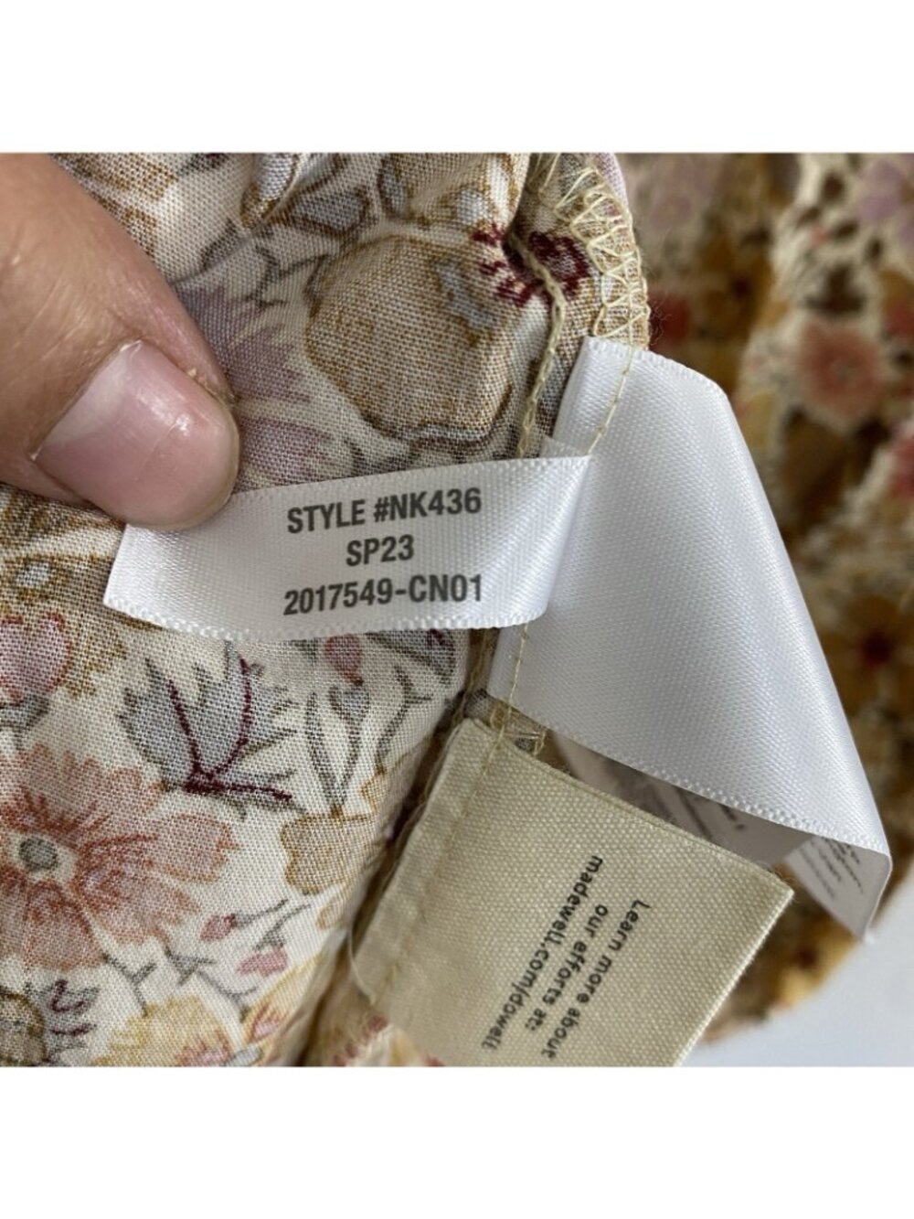 Madewell Womens Libby Puff Sleeve Open Back Midi Dress Floral Cottage 22W - Picture 13 of 16
